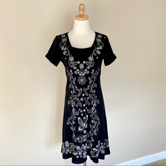 Johnny Was Embroidered Cotton Dress - Picture 1 of 12
